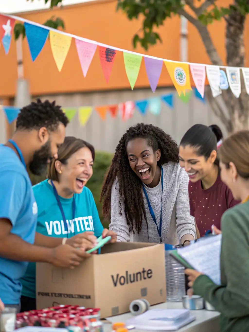 A photo of volunteers assisting at a community sports event, demonstrating the opportunity to give back and support local sports initiatives.